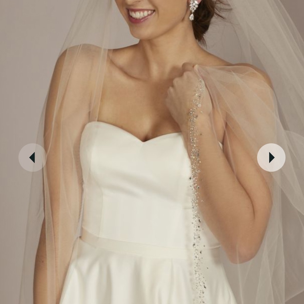 NWT - David’s Bridal Cathedral Crystal Veil